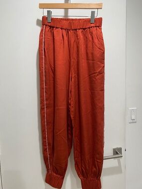 Name The Label Drift Track Pant in Paprika/Lilac Piping-Size small